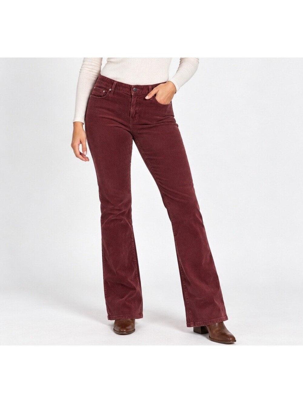 Gap 1969 Perfect Boot Corduroy Pants 32 Long Burgundy Raisin Bootcut Y2K Preppy
